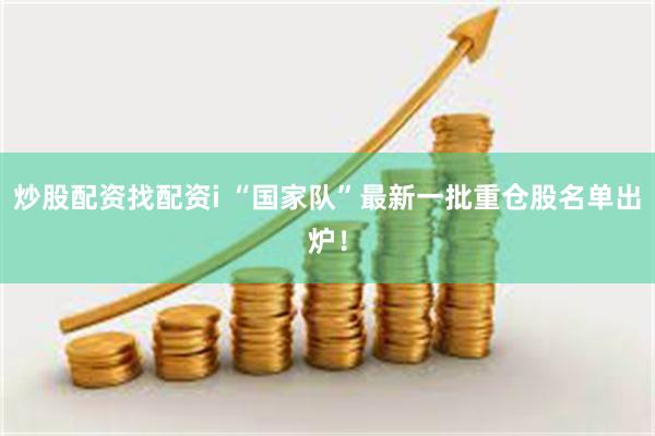 炒股配资找配资i “国家队”最新一批重仓股名单出炉！