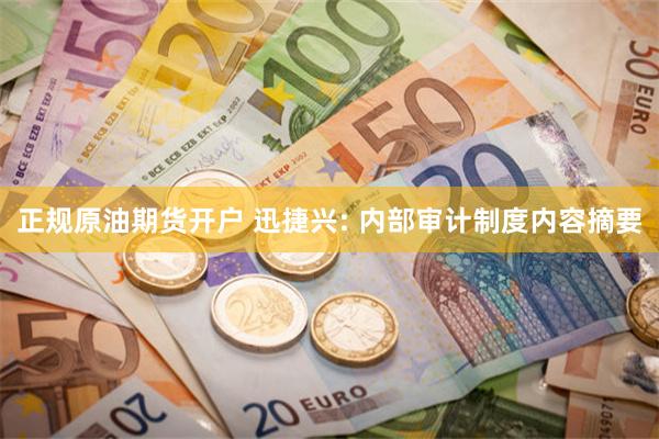 正规原油期货开户 迅捷兴: 内部审计制度内容摘要