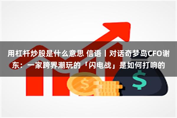 用杠杆炒股是什么意思 信语丨对话奇梦岛CFO谢东:一家跨界潮玩的「闪电战」是如何打响的